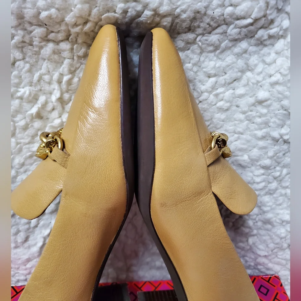 Tory Burch Jessa 45MM Leather Heeled Loafers - Picture 9 of 14